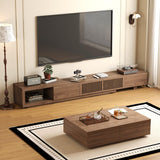 NessCarsti Mid-Century Modern Expandable TV Stand & Coffee Table Set,Walnut