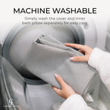 Luxury Bath Pillow for Tub - Thick and Comfortable Bathtub Pillow Support for Head and Neck and Back - Washable Quick-Drying Bath Pillows - Bath Cushion for Home Spa - Fits Any Bathtub - Light Gray