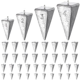 42 Pcs Pyramid Sinker Weights for Fishing Kit 1 oz 2 oz 3 oz 4 oz Fishing Weights Rig Freshwater Saltwater Fishing Pyramid Sinkers Hiboom