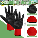 120 Pairs Gardening Gloves Bulk for Men Women Breathable Rubber Coated Gloves for Garden Yard(Red, Black)