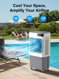 Uthfy Swamp Cooler, 42 Inch Evaporative Air Cooler with 13.5 Gal Large Water Tank, 3600 CFM, 120° Oscillation, 3 Modes & 3 Speeds, Remote, 12 H Timer, 4 Ice Packs, Portable Air Conditioner for Outdoor
