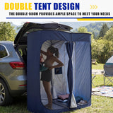 Wesnoy Instant Changing Tent for SUV Trunk, 2 Large Rooms Portable Stable Pop up Shower Privacy Shelter Outdoor Toilet Tent Dressing Room with Floor for Camping Beach Hiking, Include Carry Bag, Blue