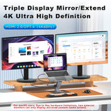 Laptop Docking Station Stand 11-IN-1 Triple Display HDMI DP 4K60Hz Gigabit Ethernet USB3.1 PD100W SD/TF Card Reader Audio