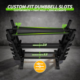 3-Tier Heavy Duty Dumbbell Rack, 1200 LBS Capacity,Double-Side Extension Holder for Dumbbells & Kettlebells Home Gym Storage Rack