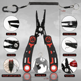 4pc Fishing Tool Kit- Fishing Pliers, Fish Fillet Knife with Sharpener, Fish Lip Gripper, Fishing Braid Scissors PROBITE
