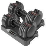 CAP ADJUSTABELL® 25 lb Pair of Adjustable Dumbbells with Contoured Full Rotation Handle, Honeycomb Black Handle