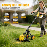 3 in 1 Cordless String Trimmer Compatible with Dewalt 20V Battery (NO Battery), 14" Electric Weed Wacker with Wheel, Lightweight Battery Powered Weed Eater/Edger Trimmer/Grass Trimmer w/8 Line Spools