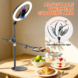XINGYUNTREE Ring Light with Stand is an Adjustable 11" Desk Ring Light,Featuring Overhead Phone Mount and Overhead Camera Mount with Light,Designed for Video Recording,YouTube,TikTok,Live Streaming