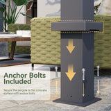 Aoxun Louvered Pergola 12' x16' Full-Aluminum Outdoor Gazebo, Gray