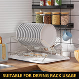 JOKKOL Collapsible Cup Drying Rack, Space Saving Foldable Stainless Steel(304) Mug Holder for Kitchen Counter,Compact 5-Glass Cup Rack Metal 3-Tier Large Capacity