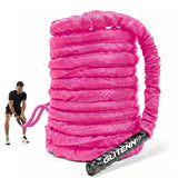 1 inch 30ft Pink Battle Rope Workout Rope Battle Ropes for Home Gym Exercise for Working Out for Exercise Training Weighted Workout