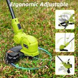 JAGROM 12-inch 20V Cordless String Trimmer with Fast Charger, 2 X 2.0Ah Battery Powered with Auto Line Feed