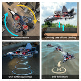 MSKOLER Foam Remote Control Airplane for Kids 8-12, 2.4 GHz RC Plane with Colorful Lights, 360° Flips and Stunt Roll, RC Airplane Toy for Boys and Girls Ages 8-16, Gift for Kids and Adults (Gray)