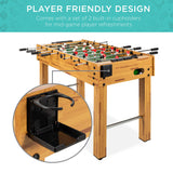Best Choice Products 48in Foosball Table for Kids and Adults, Game Room Arcade Soccer Game Table w/ 2 Balls, 2 Cup Holders, Ergonomic Handles, Chrome Finished Metal Bars - Light Brown