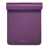 Gaiam Essentials Thick Yoga Mat Fitness & Exercise Mat with Easy-Cinch Carrier Strap, Purple, 72"L X 24"W X 2/5 Inch Thick, 10mm Gaiam