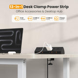 VILONG Desk Clamp Power Strip USB C 65W,Edge Mount Outlet,6FT,Black