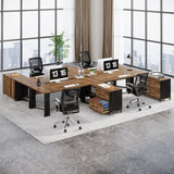 Large L Shaped Computer Office Desk with 2 Drawers and Storage Shelves