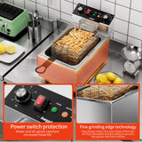 Electric Deep fryer Single Tank Deep Fryer with Basket Capacity 10L Electric Countertop Fryers with 60 Minute Timer for Home Kitchen and Restaurant