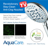 AquaCare High Pressure 6-way Dual Shower Head Combo with Built-in Filter & Power Wash - Clean Tub, Tile & Pets. Remove Chlorine, Lead & Toxins from Water to Protect Skin, Hair, & Nails. Chrome Finish