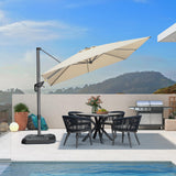 PURPLE LEAF Patio Outdoor Umbrella 9' x 9' Square All-Weather Beige