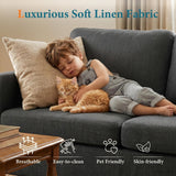 56'' Dark Grey Fabric Loveseat Small Couch with 2 USB for Living Room Sofa