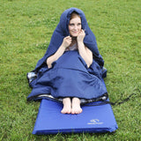 REDCAMP Cotton Flannel Sleeping Bag for Adults, XL 32F Comfortable, Envelope with Compression Sack Blue 2lbs(95"x35")