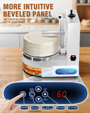 WantJoin Cake Decorating Machine - 4-12 Inch Sloped Panel LED Automatic Cream Spreading with Adjustable 0-300 RPM Rotation Speed Electric Turntable, Cake Icing Machine, White