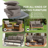 Outdoor Furniture Cushions, 6 inch Thick Seat Cushions for Outdoor Furniture, Waterproof 22x24 Patio Couch Cushions, Replacement Chair/Sofa Cushion, Include 4 Back & 4 Seat Cushion, Thick/Gray