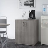 Bush Business Furniture Universal Floor Storage Cabinet with Doors and Shelves in Platinum Gray Bush Furniture