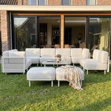 LayinSun 11 Pieces Patio Furniture Set with Fire Pit Table