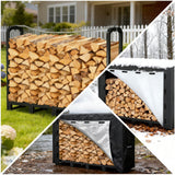 GARDENWORK 6FT Firewood Rack Outdoor with Cover,Heavy Duty Fire Wood Storage Racks Outdoor with 600D Oxford Fabric Cover,Adjustable Firewood Holder Indoor with Firewood Bag
