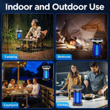 Solar Bug Zapper Outdoor Waterproof, Portable Pest Control Electric Mosquito Zapper Killer with Panel Sensor zechuan