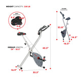 Sunny Health & Fitness Comfort XL Ultra Cushioned Seat Folding Exercise Bike with Device Holder, Gray - SF-B2989 Sunny Health & Fitness
