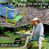 Garden Stool and Kneeler Set, Garden Seat and Kneeler Heavy Duty with 10" Wide Soft Kneeling Pad, Non-Slip Garden Bench
