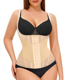 Nebility Waist Trainer for Women Corset Shapewear Tummy Control Body Shaper Top Waist Cincher Girdle with Adjustable Straps(Beige,X-Small)