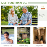 Outsunny Freestanding Outdoor Privacy Screen, 4 Self-Draining Planters/Raised Garden Beds