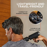 Sharper Image® Powerboost® Pro+ Hot & Cold Compact Deep Tissue Massage Gun - 6 Speed, 4 Attachments, Travel Case| Soothing Heat & Cold Therapy| Portable Lightweight Full Body Shoulder & Back Massager