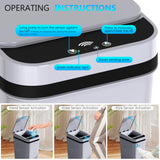 jinligogo 3Pack Bathroom Small Trash Can with Lid, 2.6 Gallon Touchless Automatic Garbage Can Slim Waterproof Motion Sensor Smart Trash Bin for Bedroom, Office