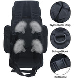 Nayubo 80L Hiking Backpack Camping Travel Daypack Waterproof Adjustable Extra Large Backpack Climbing Trekking Outdoor Sport Bag Molle Rucksack for Men Women (Black)