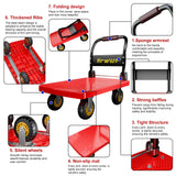 Hand Cart Dolly, Push Cart with 360 Swivel 5'' Wheels, 1200LBS Capacity, Dolly Cart with Wheels