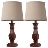 ROTTOGOON Dimmable Table Lamps Set of 2, Rustic Farmhouse Table Lamps for Living Room Bedroom, Bedside Desk Lamps for end Tables, Touch Lamps for nightstand, 9W Bulbs Included, 22", Antique Red
