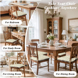 Chair Cushions for Dining Chairs Set of 4 Durable D-Shaped Seat Cushions with Non-Slip Backing Secure