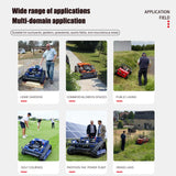 AIWEIYA-Remote Control Lawn Mower,Oil-Electric Hybrid Crawler Track Mower,3-15CM Cutting Height Professional Landscape and Estate Mower for 100% Slope(45°) Large Turf Grass Cutting