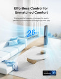 PELONIS 40" Bladeless Tower Fan with Powerful Airflow, Ultra-Quiet DC Motor (22 dB), 6 Speeds, 4 Modes, Remote Control, 7-Hour Timer, 90° Oscillation, Safe Design for Bedroom, Home, Office