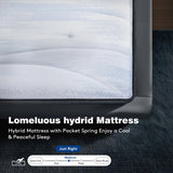 Lomeluous King Mattress, 14”King Size Mattress with 3” Pressure Relief Layer and Coils System for Back Pain Relief & Proper Spinal Support,Cooling Upgrade Medium Firm
