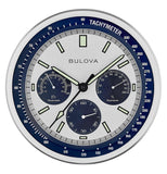 Bulova Lunar Pilot Wall Clock C1971 | Matte Silver Finish |Temperature & Hygrometer Display | Silent Sweep Quartz Movement | 13.75-Inch