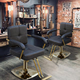 WINEDYOUNG Stylist Chairs for Salon, 360 Degree Rotating Barber Chair Hydraulic Pump Salon Chair, Spa Beauty Equipment for Hair Stylists, Tattoo Artists, Cosmetologists (Gold)