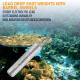 50 Pack Fishing Drop Shot Weights Lead Skinny Sinkers with Barrel Swivels Pencil Weight Bass Fishing Lead Sinker 1oz Dr.Fish