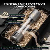 PUREPEBRIX Hydrogen Water Bottle Generator - Up to 6400 PPB, 12-Hour Hydrogen Retention, H2 Certified SPE/PEM Tech, Portable, Recovery & Thoughtful Wellness Gift (Sliver)