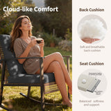 Deersky 4 Piece Outdoor Patio Furniture Set, All-Weather Modern PE Wicker Rattan Conversation Set with 4" Cushions for Comfortable, Easy to Assemble, Dark Grey